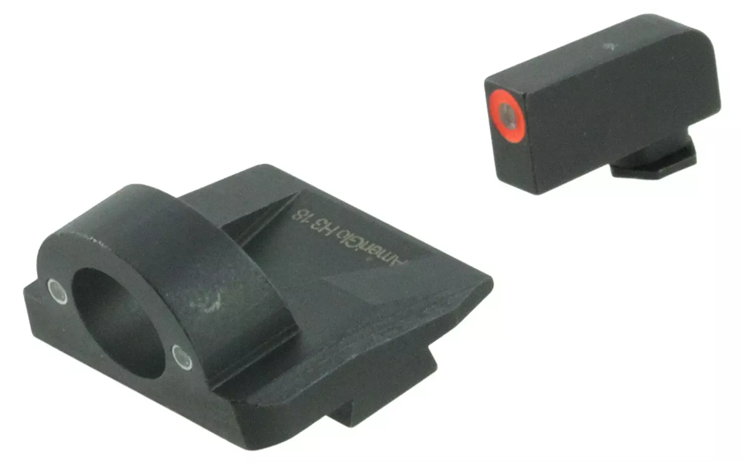 AmeriGlo GL5225 Ghost Ring Sight Set for GlockGreen Tritium Orange Outline Front Sight-Green Tritium Rear Sight