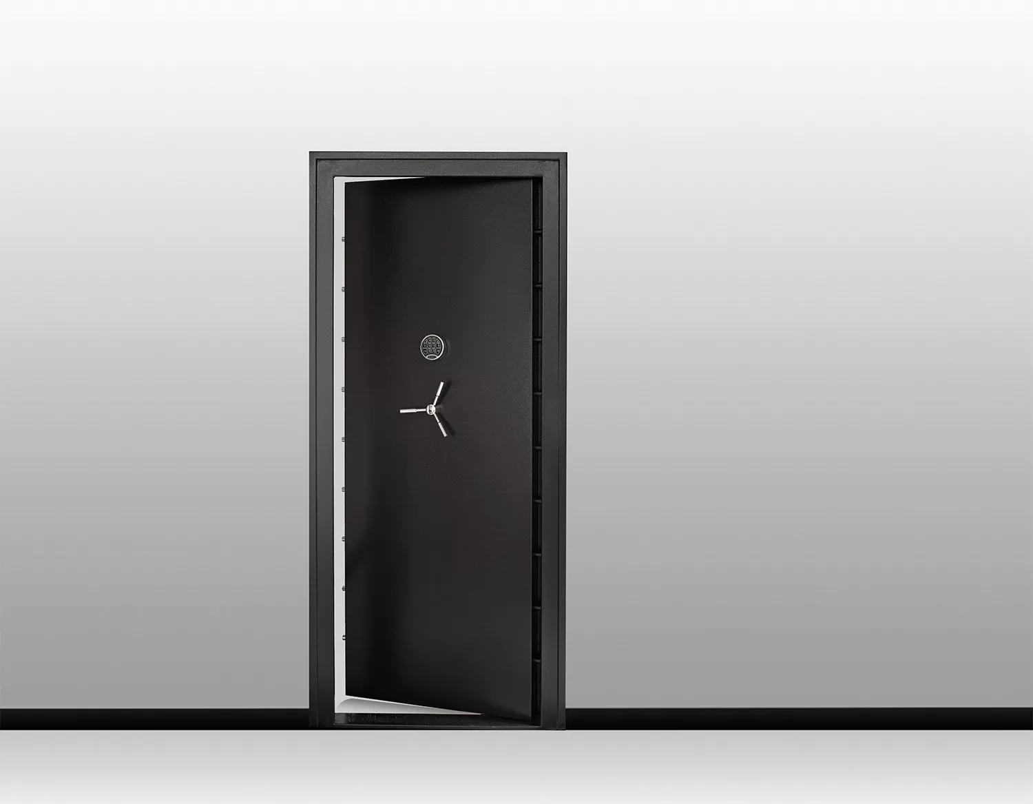 SnapSafe 75415 Vault DoorIn-Swing Black 12 Gauge Steel 36.8" W x 81"H Access Code/Key Entry
